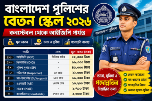 বাংলাদেশ পুলিশের বেতন স্কেল ২০২৬: কনস্টেবল থেকে আইজিপি পর্যন্ত বেতন, ভাতা ও সুযোগ-সুবিধা