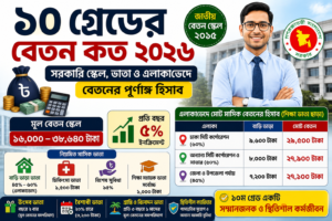 ১০ গ্রেডের বেতন কত ২০২৬: বেতন স্কেল, ভাতা ও এলাকাভেদে পূর্ণাঙ্গ হিসাব