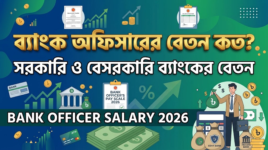 Bank Officer Salary 2026 । ব্যাংক অফিসারের বেতন কত? সরকারি ও বেসরকারি ব্যাংকের বেতন
