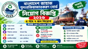 বাংলাদেশ জাহাজ পুনঃপ্রক্রিয়াজাতকরণ বোর্ড নিয়োগ বিজ্ঞপ্তি ২০২৬ | BSRB Job Circular 2026