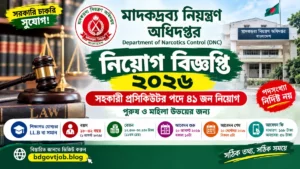 মাদকদ্রব্য নিয়ন্ত্রণ অধিদপ্তর নিয়োগ বিজ্ঞপ্তি ২০২৬ | DNC Job Circular 2026