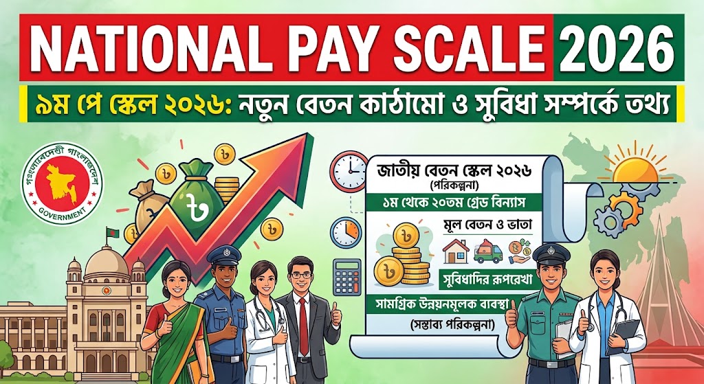 National Pay Scale 2026 | ৯ম পে স্কেল ২০২৬: ১ম থেকে ২০তম গ্রেডের নতুন বেতন তালিকা