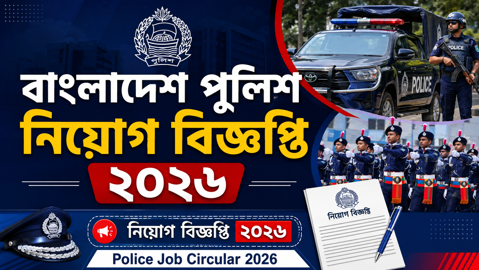 বাংলাদেশ পুলিশ নিয়োগ বিজ্ঞপ্তি ২০২৬ । Bangladesh Police Job Circular 2026