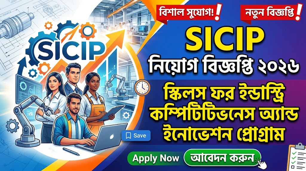 SICIP Job Circular 2026 – স্কিলস ফর ইন্ডাস্ট্রি কম্পিটিটিভনেস অ্যান্ড ইনোভেশন প্রোগ্রাম নিয়োগ বিজ্ঞপ্তি
