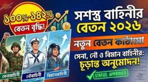 সশস্ত্র বাহিনীর বেতন ২০২৬ | সেনাবাহিনী, নৌবাহিনী ও বিমানবাহিনীর নতুন বেতন কাঠামো