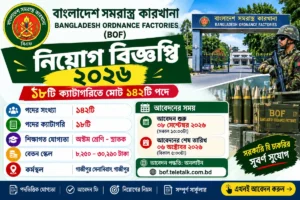 বাংলাদেশ সমরাস্ত্র কারখানা নিয়োগ বিজ্ঞপ্তি ২০২৬ | ১৪২ পদে BOF Job Circular