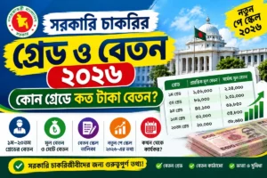 সরকারি চাকরির গ্রেড ও বেতন ২০২৬ । কোন গ্রেডে কত টাকা বেতন?
