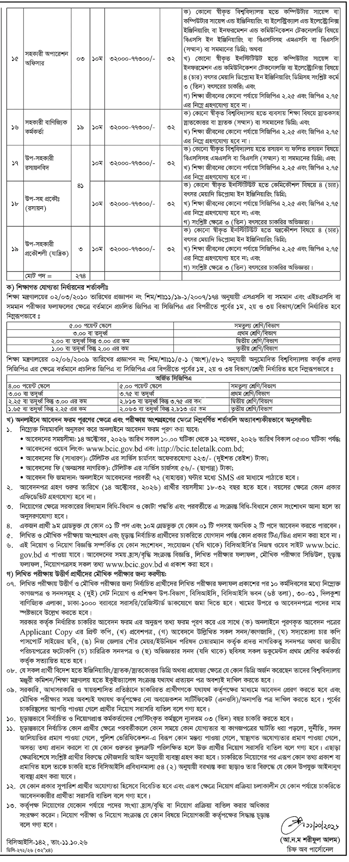বাংলাদেশ কেমিক্যাল ইন্ডাস্ট্রিজ কর্পোরেশন নিয়োগ বিজ্ঞপ্তি ২০২৬ BCIC Job Circular 2026 সার্কুলারের ছবি (পৃষ্ঠা ২)