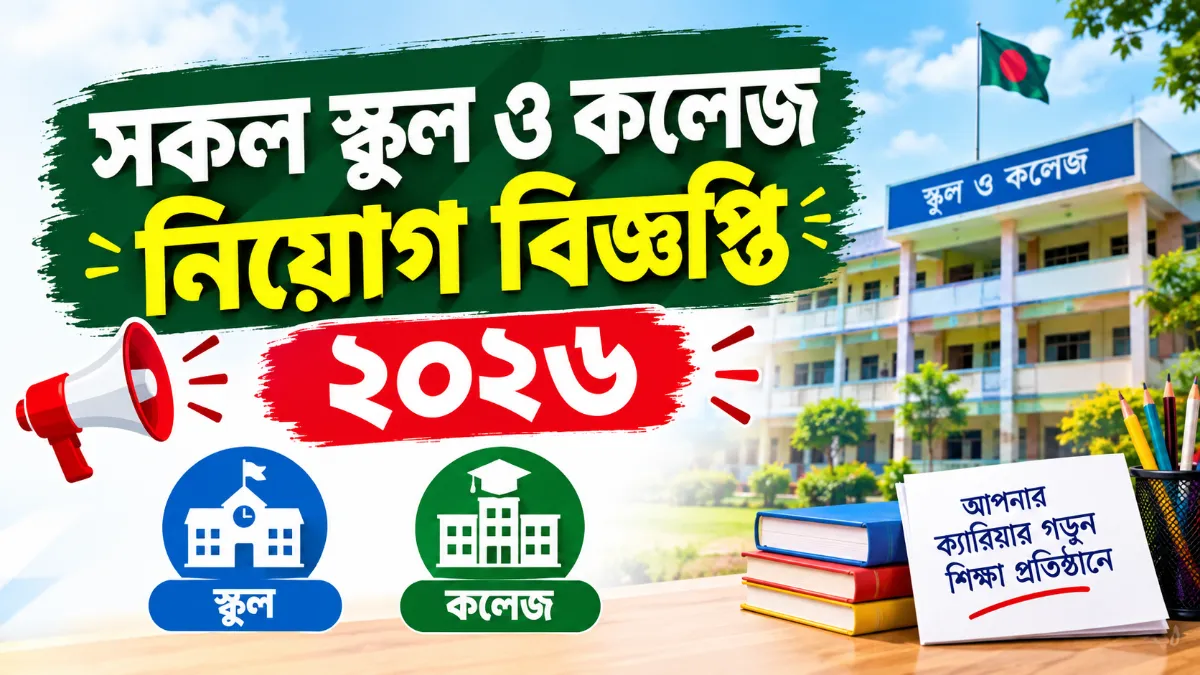 সকল স্কুল ও কলেজ নিয়োগ বিজ্ঞপ্তি ২০২৬ | All School & College Job Circular 2026