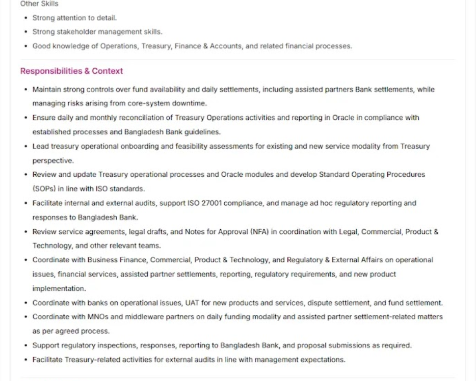 বিকাশ লিমিটেড নিয়োগ বিজ্ঞপ্তি ২০২৬ - bKash Ltd Job Circular 2026
