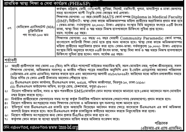 ঠেঙ্গামারা মহিলা সবুজ সংঘ টিএমএসএস নিয়োগ বিজ্ঞপ্তি ২০২৬ এর মূল সার্কুলার