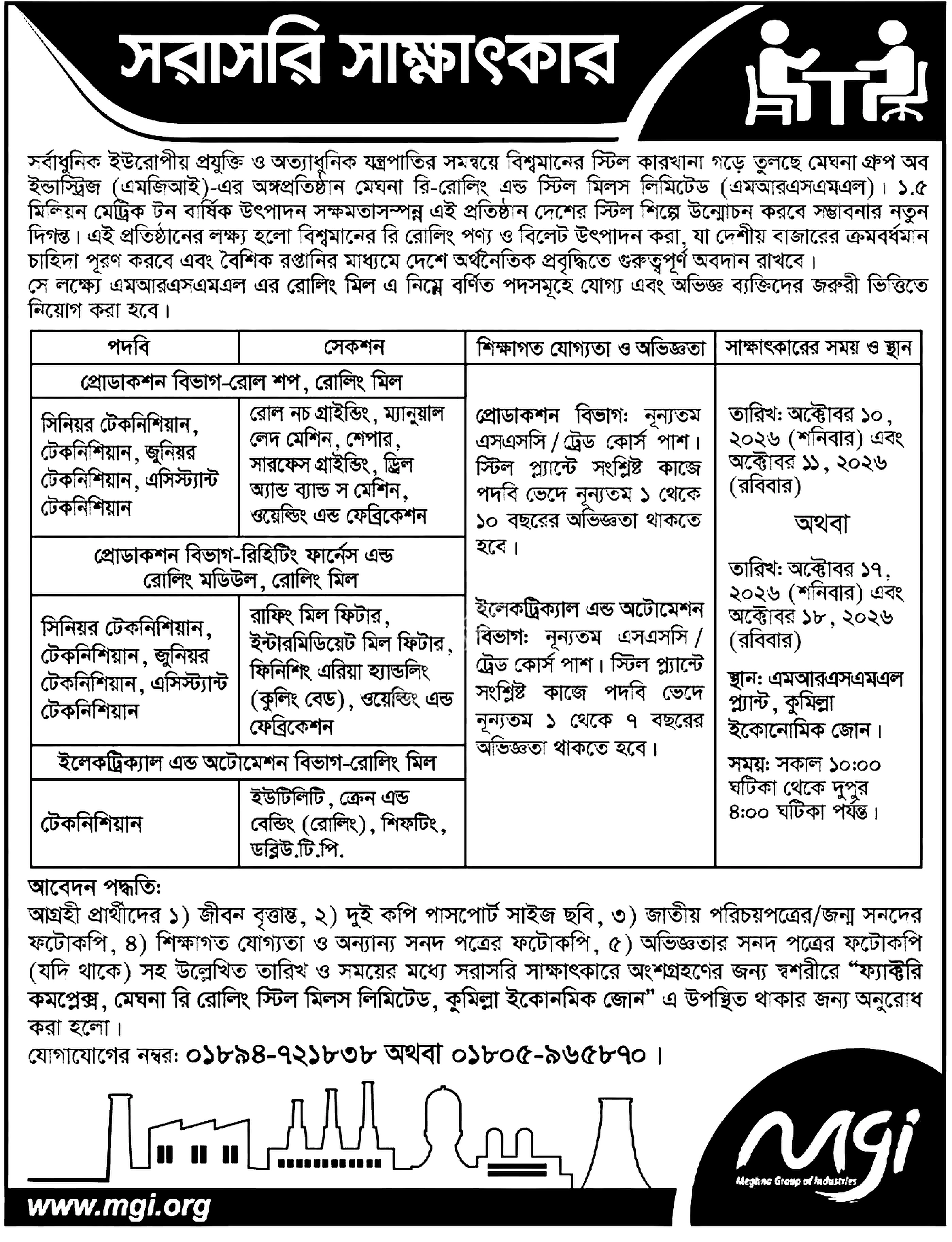 মেঘনা গ্রুপ নিয়োগ বিজ্ঞপ্তি ২০২৬ সার্কুলারের ছবি